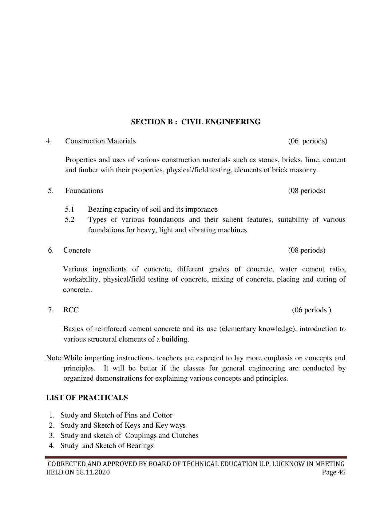 SYLLABUS FOR FIRST SEMESTER SESSION (2020-2021) - SIX SEMESTER DIPLOMA COURSE IN CHEMICAL TECHNOLOGY(FERTILIZER) - Page 45