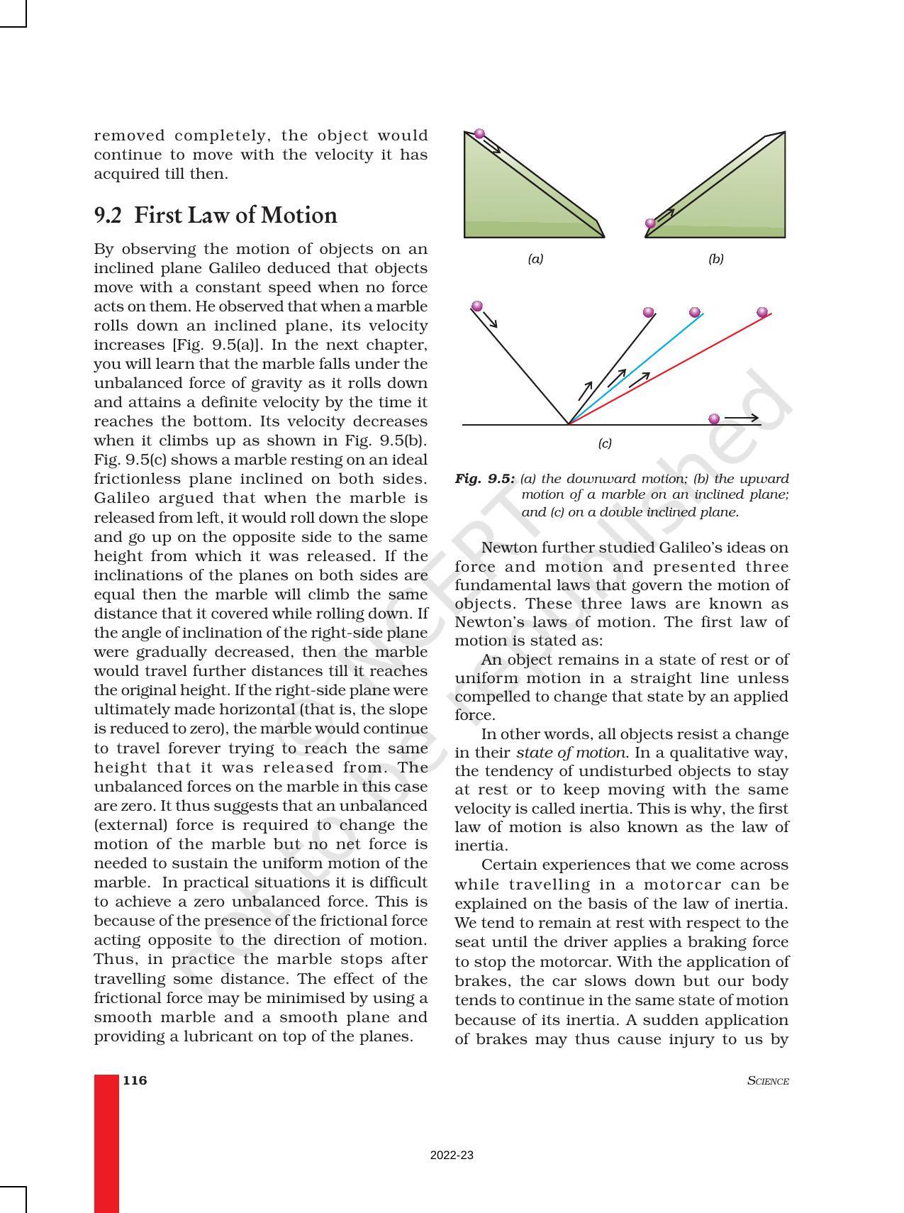 NCERT Book for Class 9 Science Chapter 9 Force And Laws Of Motion - Page 3