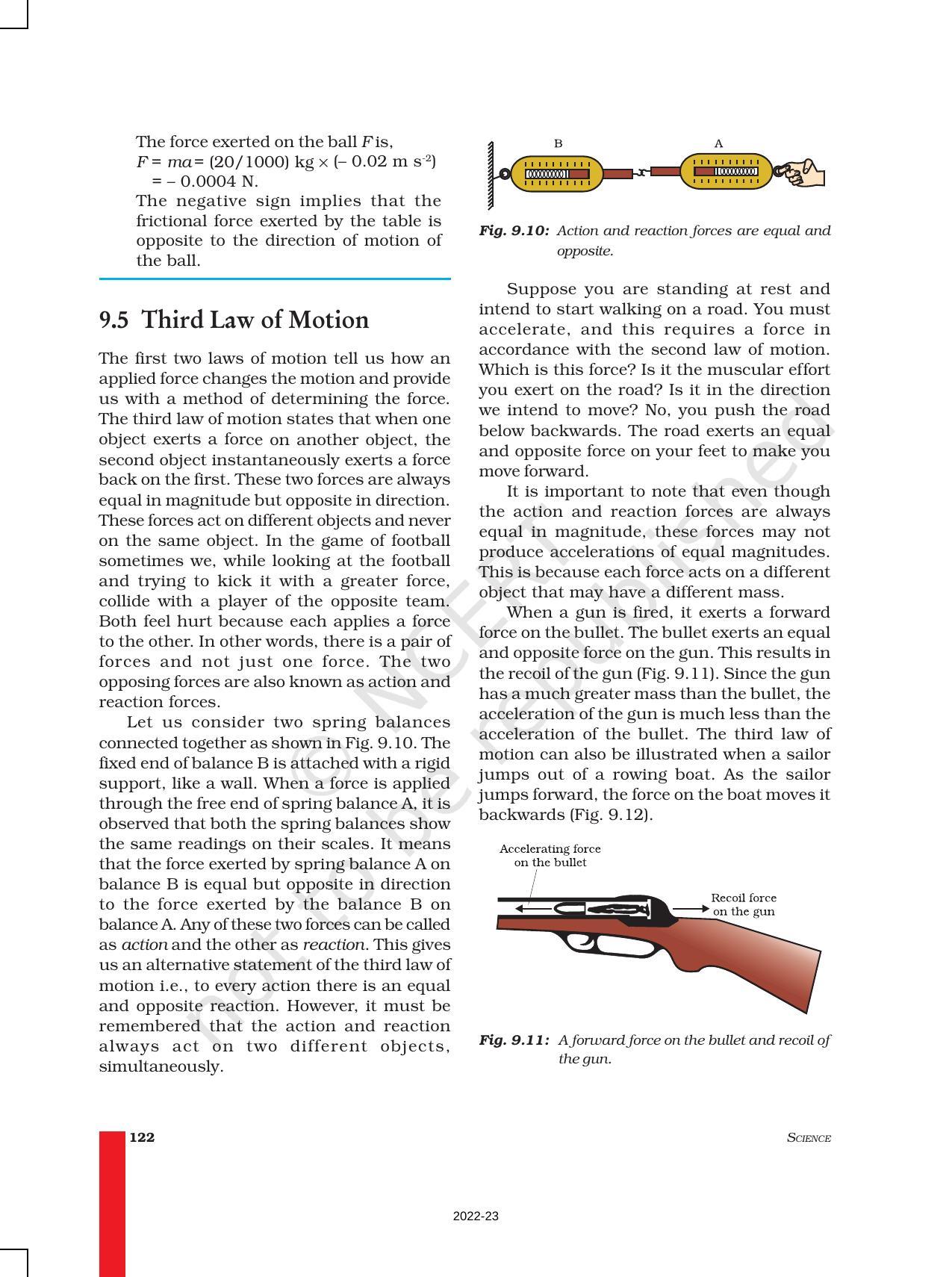 NCERT Book for Class 9 Science Chapter 9 Force And Laws Of Motion - Page 9