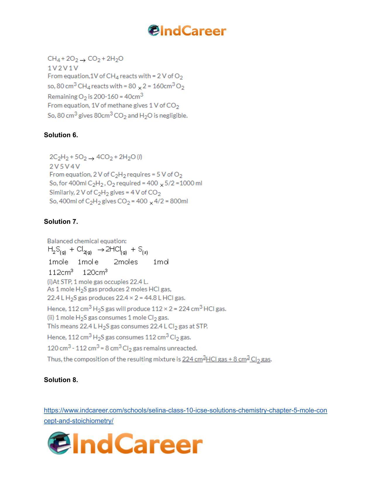 Selina Class 10 ICSE Solutions Chemistry : Chapter 5- Mole Concept and Stoichiometry - Page 4