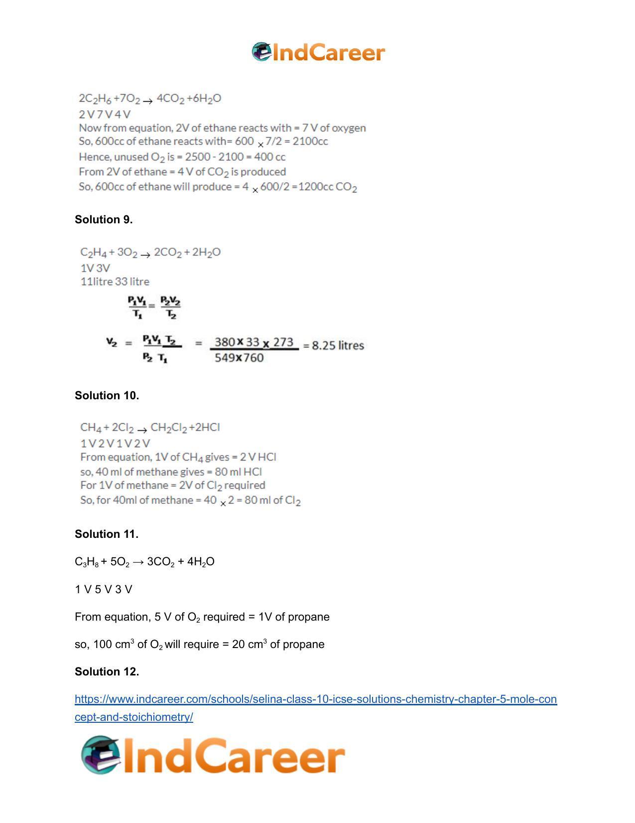 Selina Class 10 ICSE Solutions Chemistry : Chapter 5- Mole Concept and Stoichiometry - Page 5