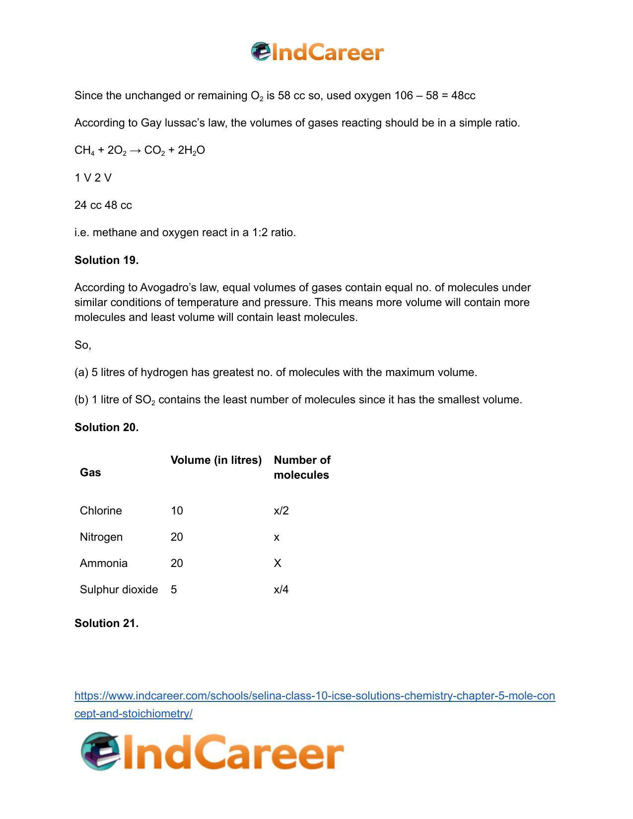 Selina Class 10 ICSE Solutions Chemistry : Chapter 5- Mole Concept and Stoichiometry - Page 8