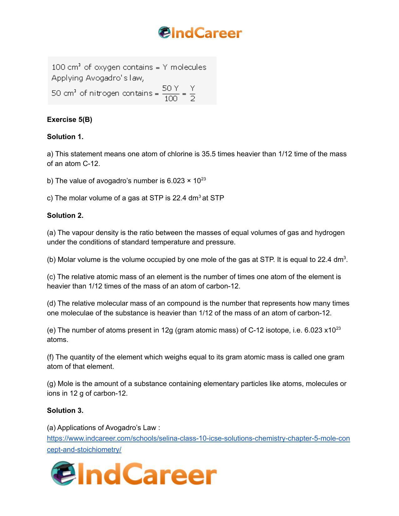 Selina Class 10 ICSE Solutions Chemistry : Chapter 5- Mole Concept and Stoichiometry - Page 9