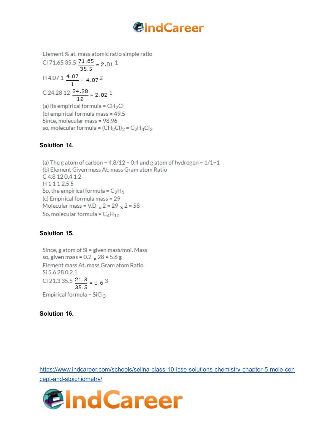 Selina Class 10 ICSE Solutions Chemistry : Chapter 5- Mole Concept and Stoichiometry - Page 22