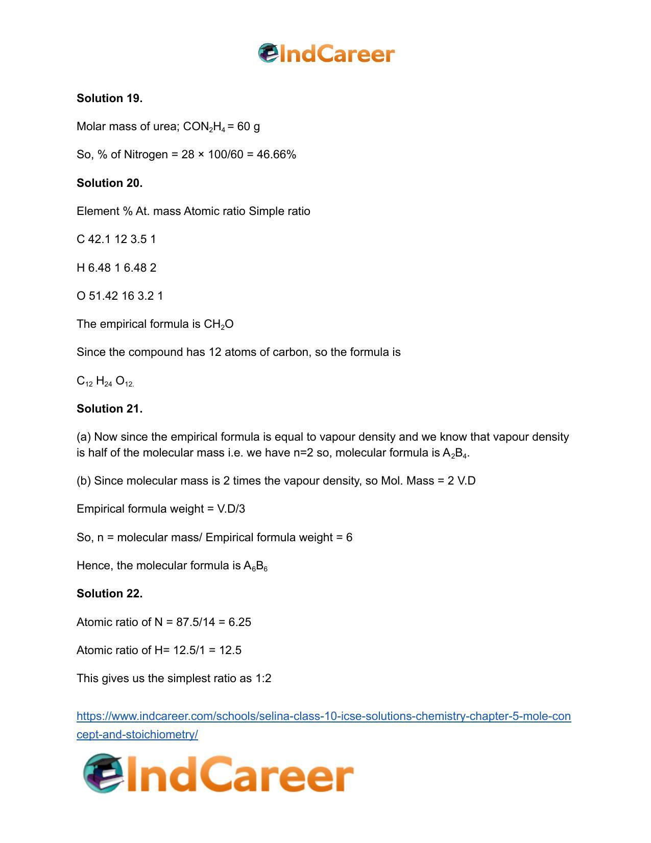 Selina Class 10 ICSE Solutions Chemistry : Chapter 5- Mole Concept and Stoichiometry - Page 24