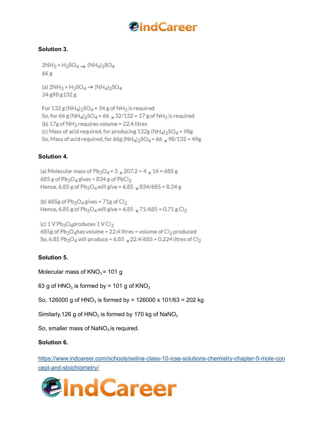 Selina Class 10 ICSE Solutions Chemistry : Chapter 5- Mole Concept and Stoichiometry - Page 26