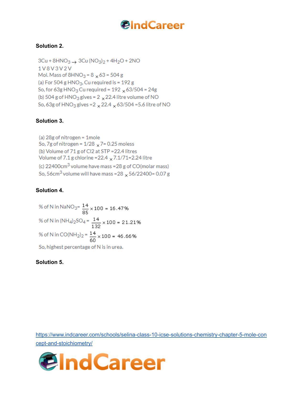 Selina Class 10 ICSE Solutions Chemistry : Chapter 5- Mole Concept and Stoichiometry - Page 30