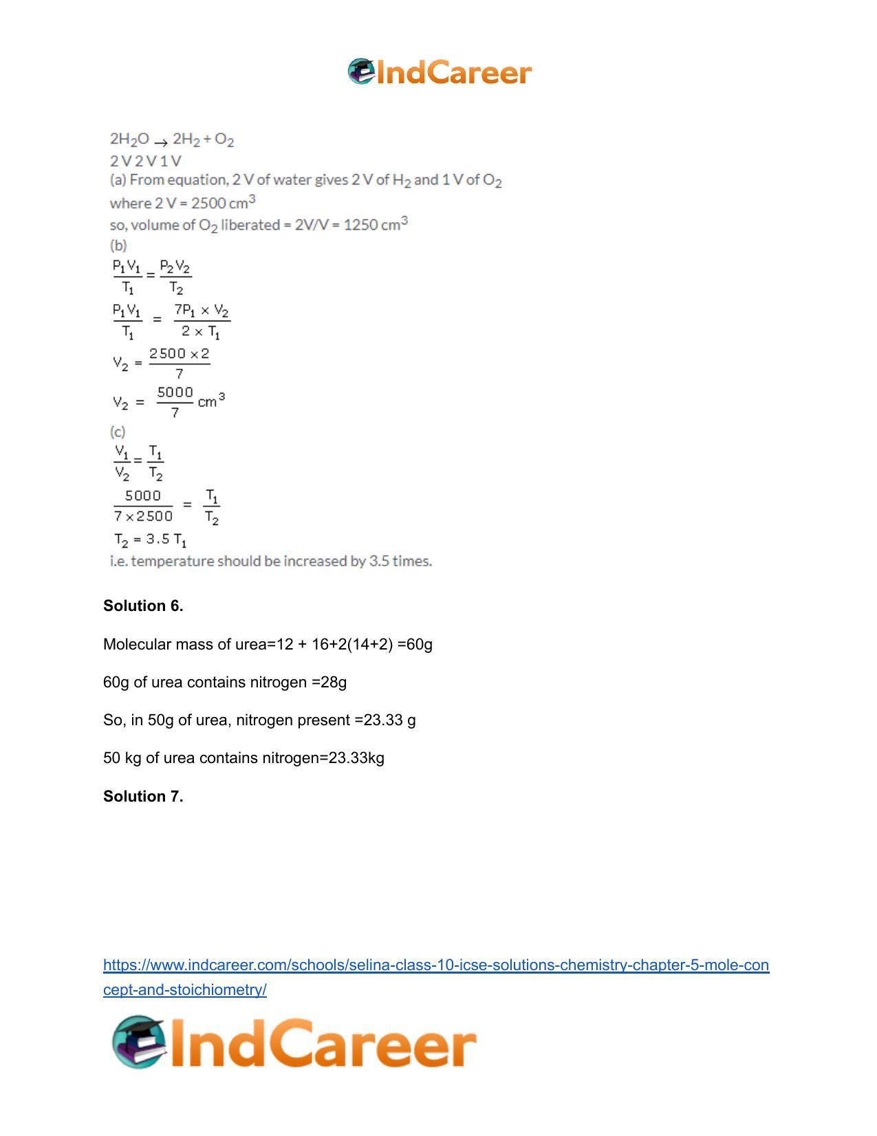 Selina Class 10 ICSE Solutions Chemistry : Chapter 5- Mole Concept and Stoichiometry - Page 31