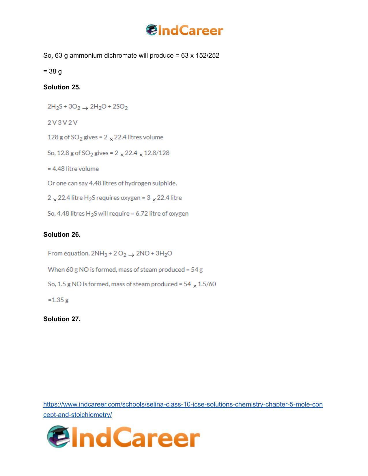 Selina Class 10 ICSE Solutions Chemistry : Chapter 5- Mole Concept and Stoichiometry - Page 39