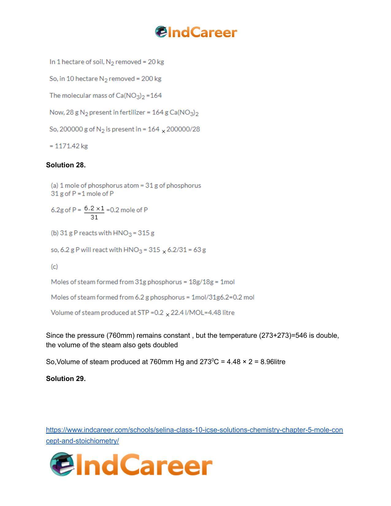 Selina Class 10 ICSE Solutions Chemistry : Chapter 5- Mole Concept and Stoichiometry - Page 40