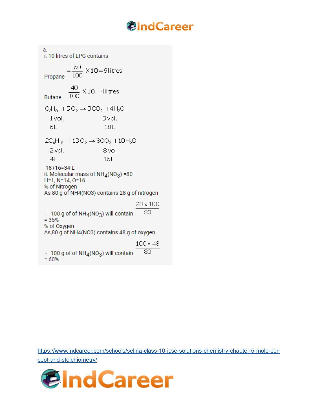 Selina Class 10 ICSE Solutions Chemistry : Chapter 5- Mole Concept and Stoichiometry - Page 51