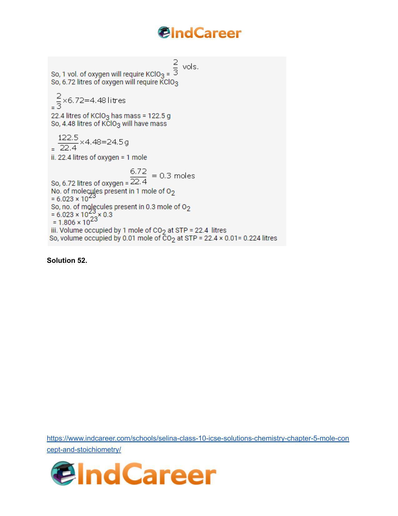 Selina Class 10 ICSE Solutions Chemistry : Chapter 5- Mole Concept and Stoichiometry - Page 56