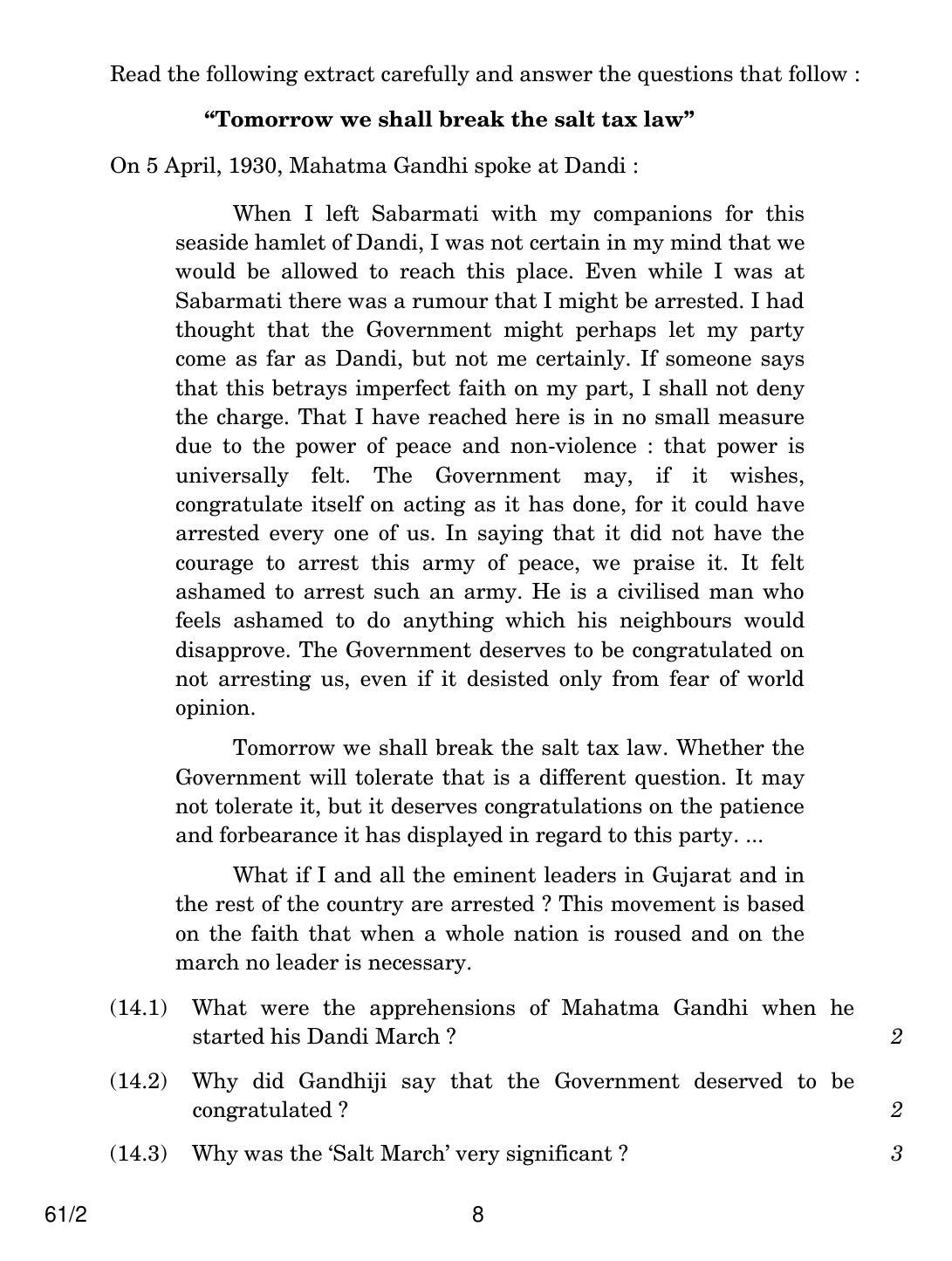 CBSE Class 12 61-2 HISTORY 2018 Question Paper - Page 8