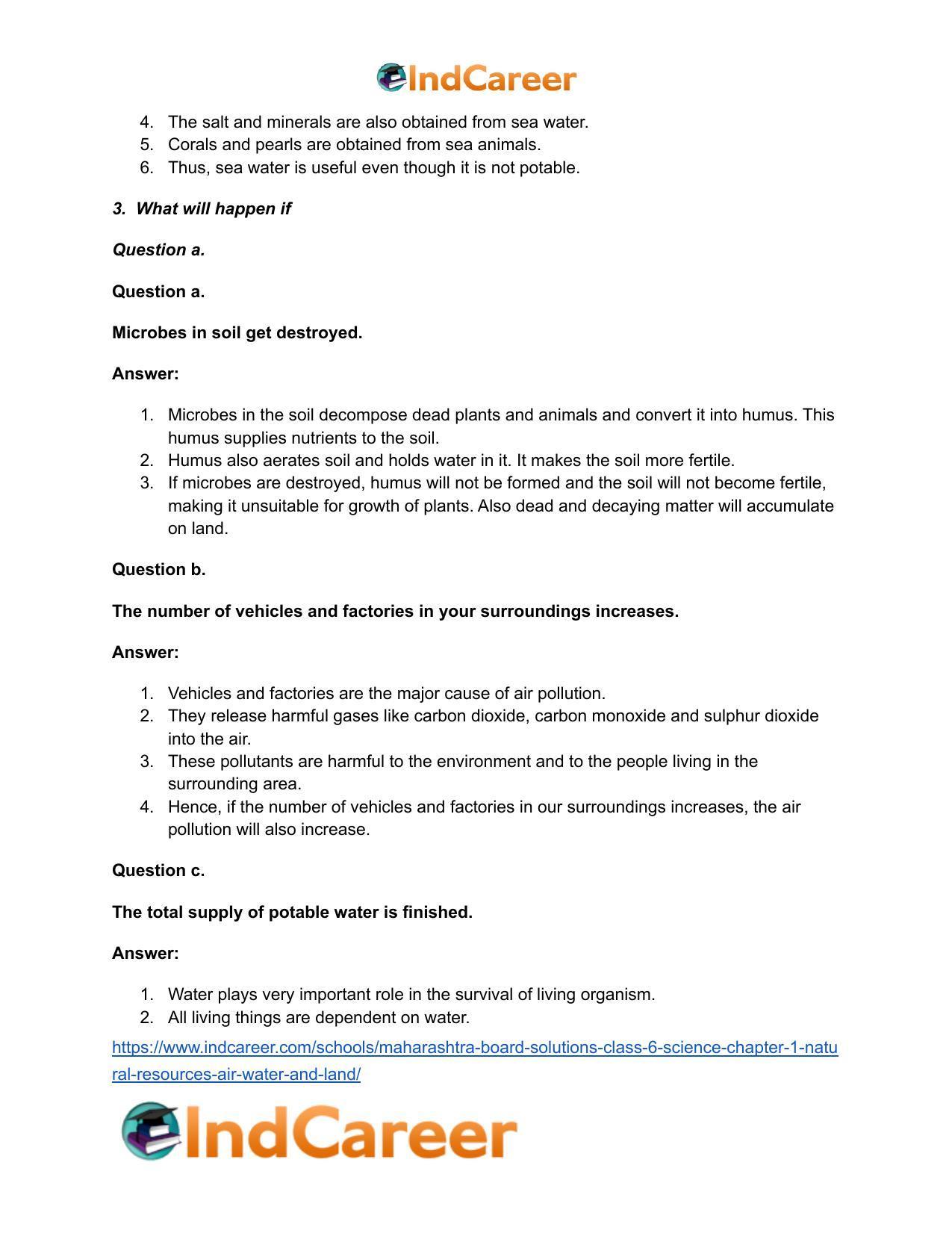 Maharashtra Board Solutions Class 6-Science: Chapter 1- Natural Resources - Air, Water and Land - Page 4