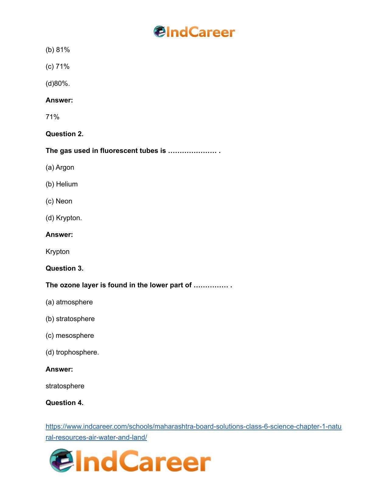 Maharashtra Board Solutions Class 6-Science: Chapter 1- Natural Resources - Air, Water and Land - Page 12
