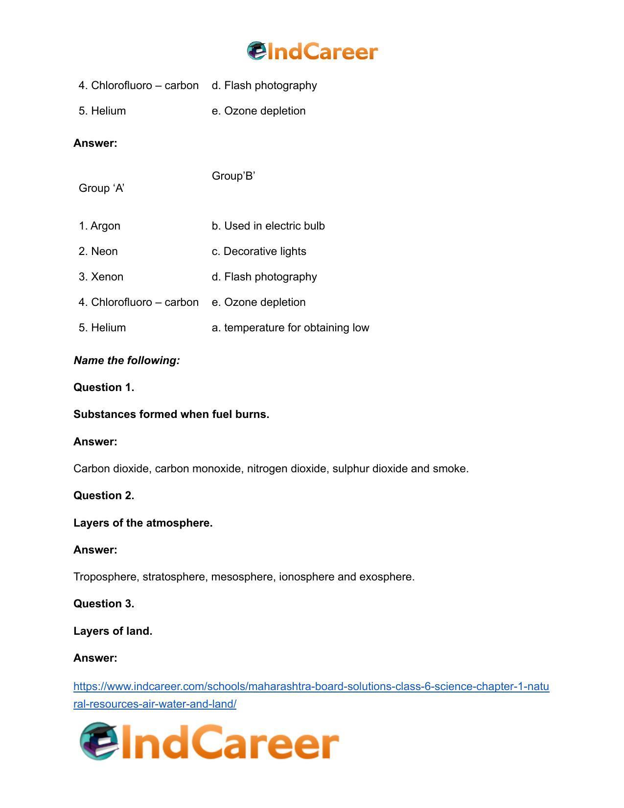Maharashtra Board Solutions Class 6-Science: Chapter 1- Natural Resources - Air, Water and Land - Page 14