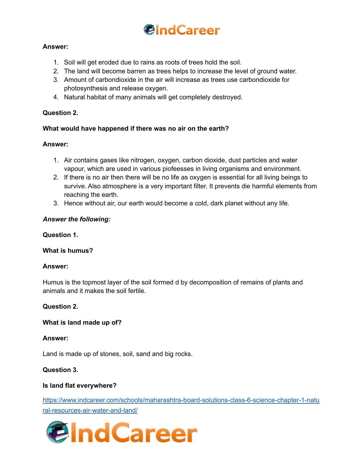 Maharashtra Board Solutions Class 6-Science: Chapter 1- Natural Resources - Air, Water and Land - Page 16