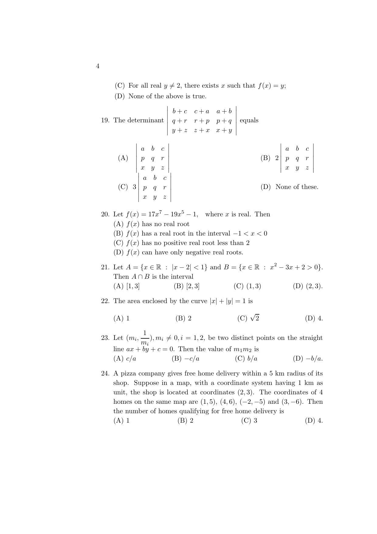 ISI Admission Test PG Diploma in Applied Statistics DST 2015 Sample Paper - Page 4