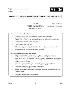 Kerala Plus Two Question Paper 2022 - Political Science