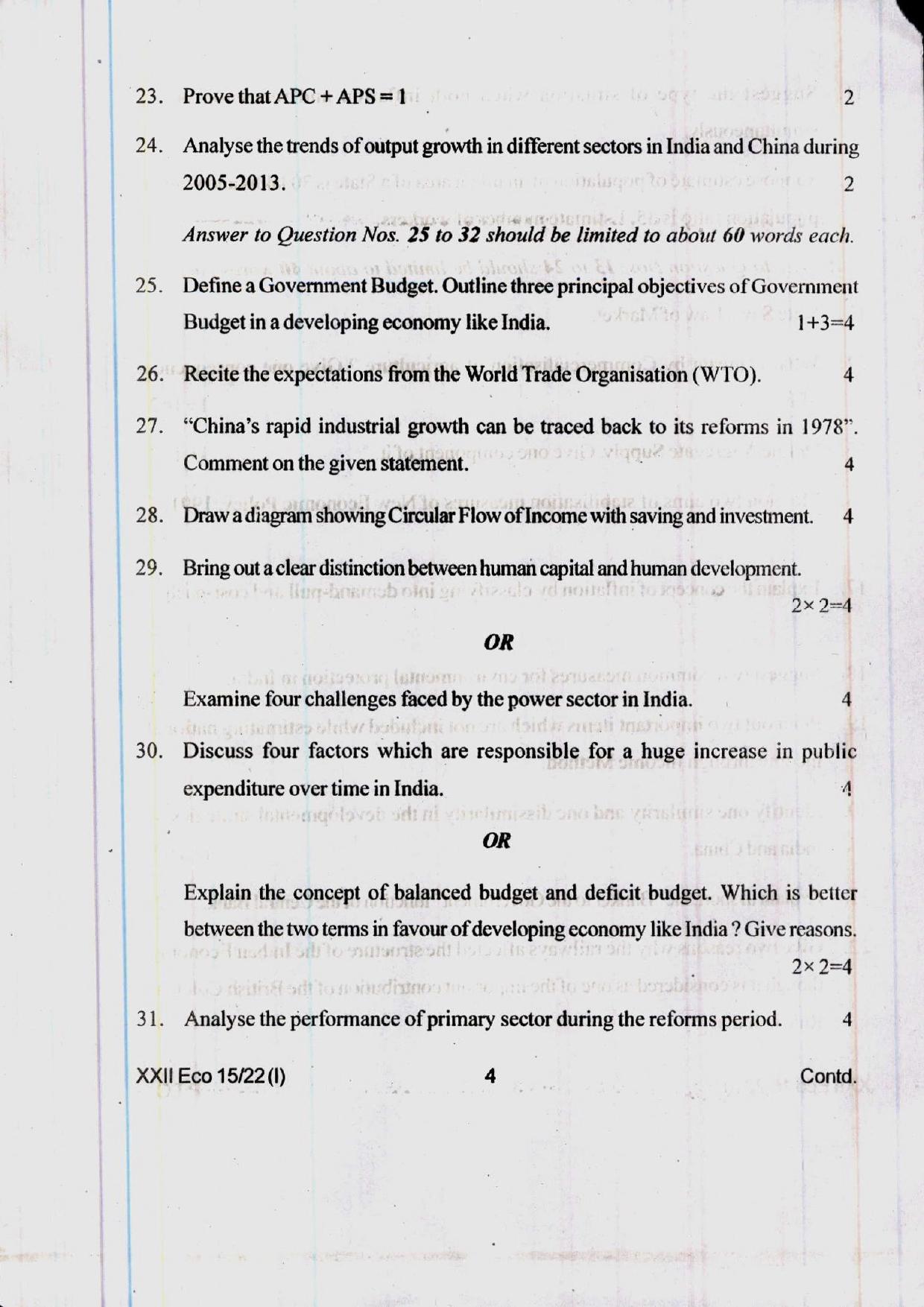 COHSEM 12th Question Papers Improvement 2022 Economics - Page 4