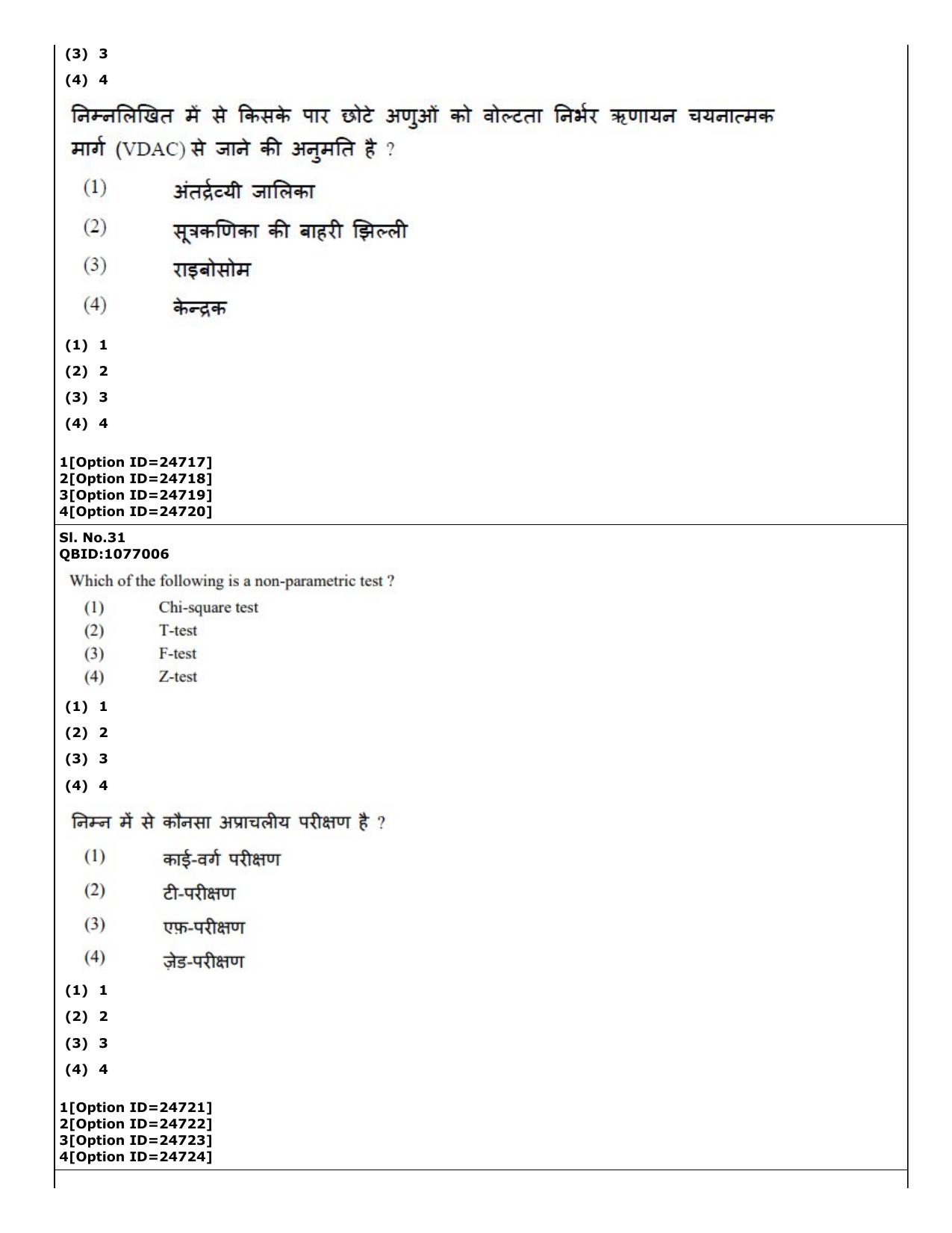 CUET (PG) 2022: PGQP-75 Zoology (09-09-2022) Question Paper - Page 27