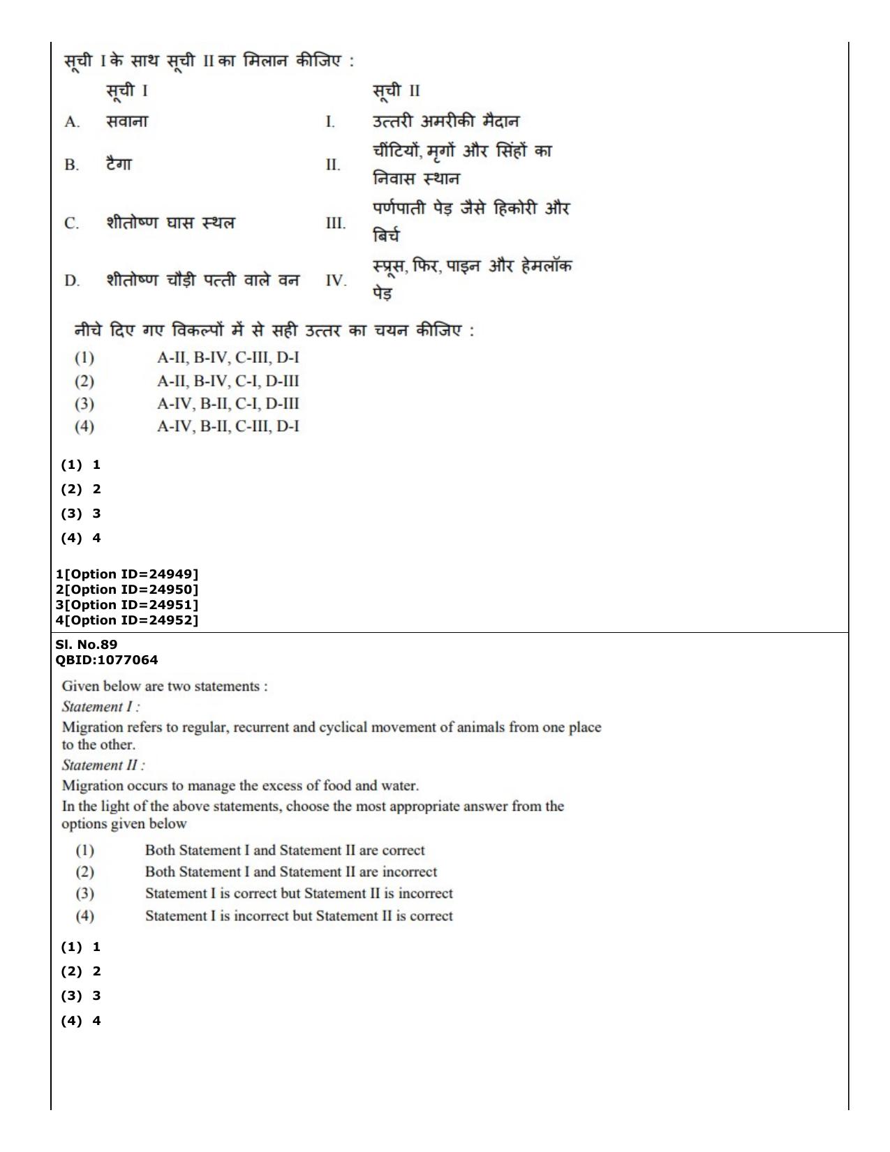 CUET (PG) 2022: PGQP-75 Zoology (09-09-2022) Question Paper - Page 74