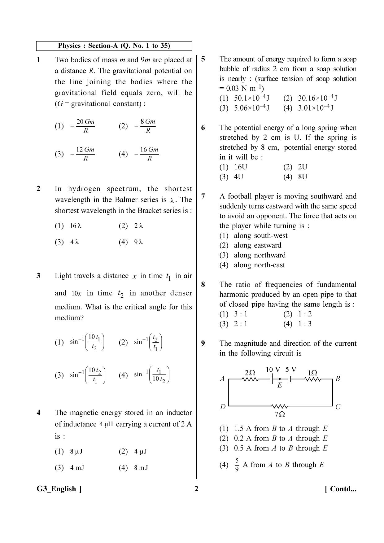 NEET 2023 G3 Question Paper - Page 2
