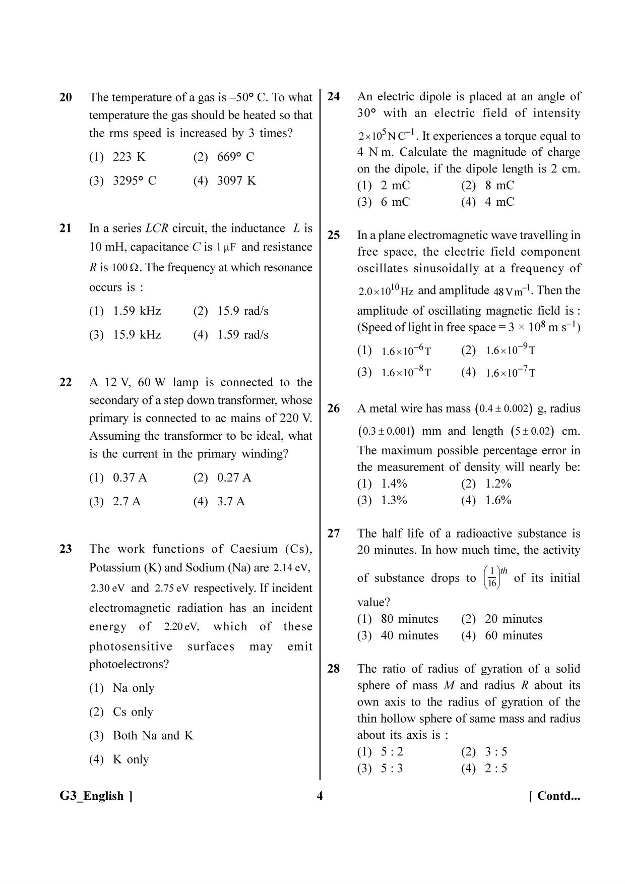 NEET 2023 G3 Question Paper - Page 4
