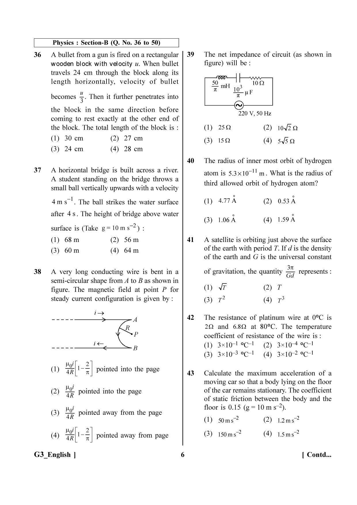 NEET 2023 G3 Question Paper - Page 6