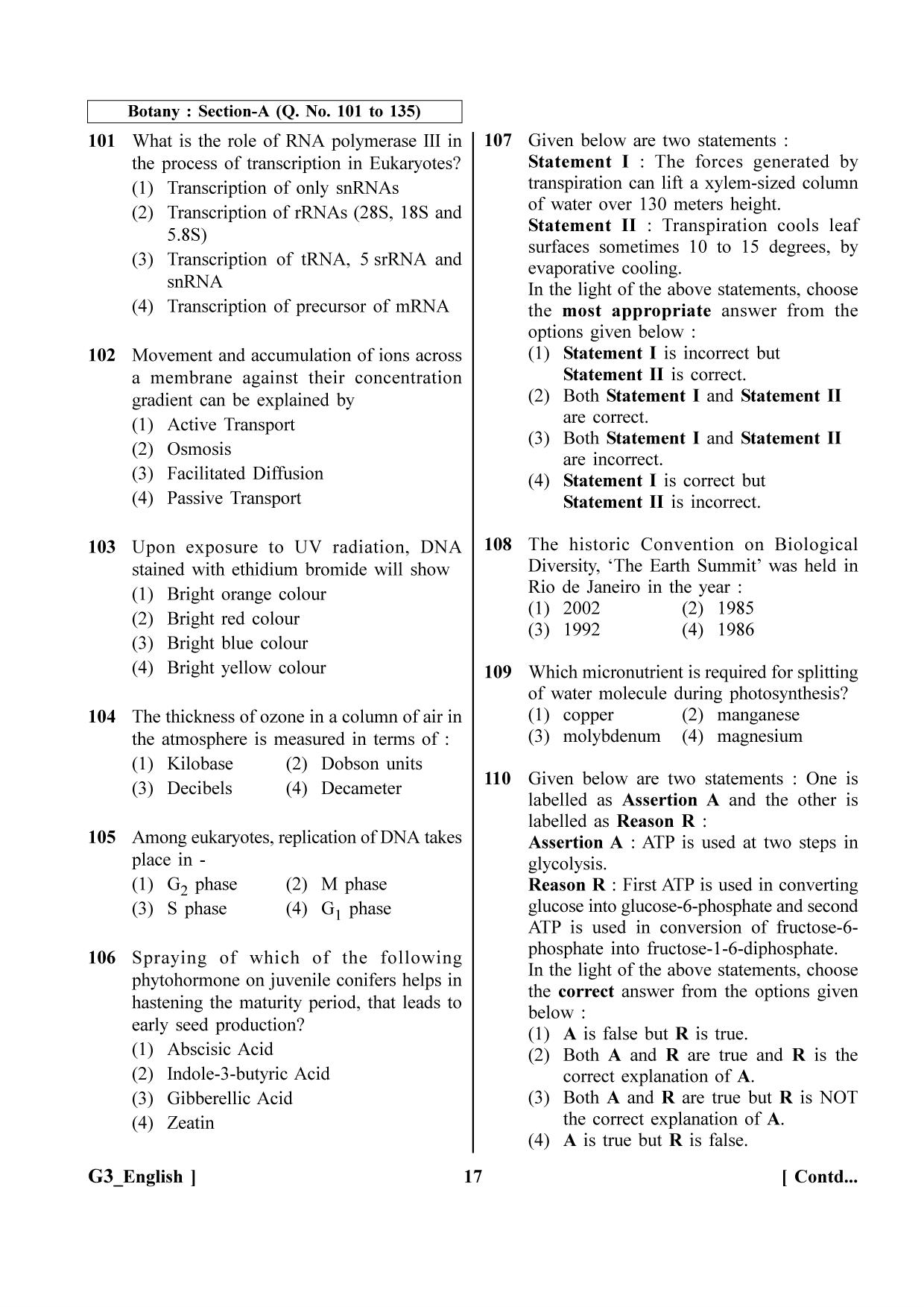 NEET 2023 G3 Question Paper - Page 17