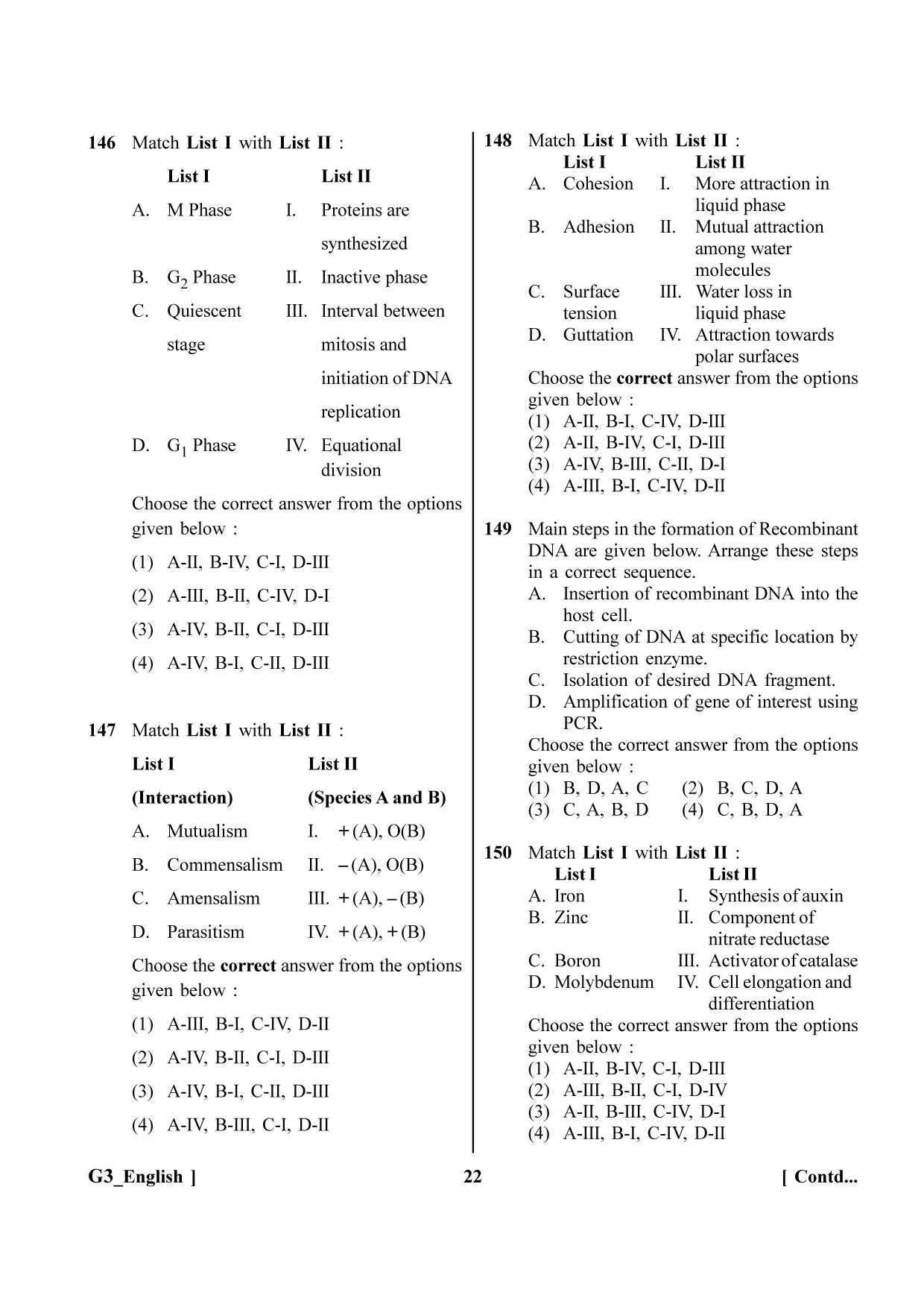 NEET 2023 G3 Question Paper - Page 22