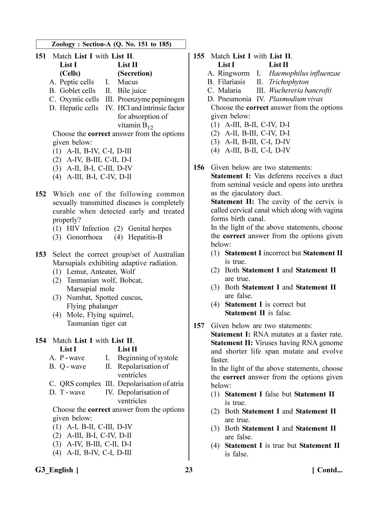 NEET 2023 G3 Question Paper - Page 23