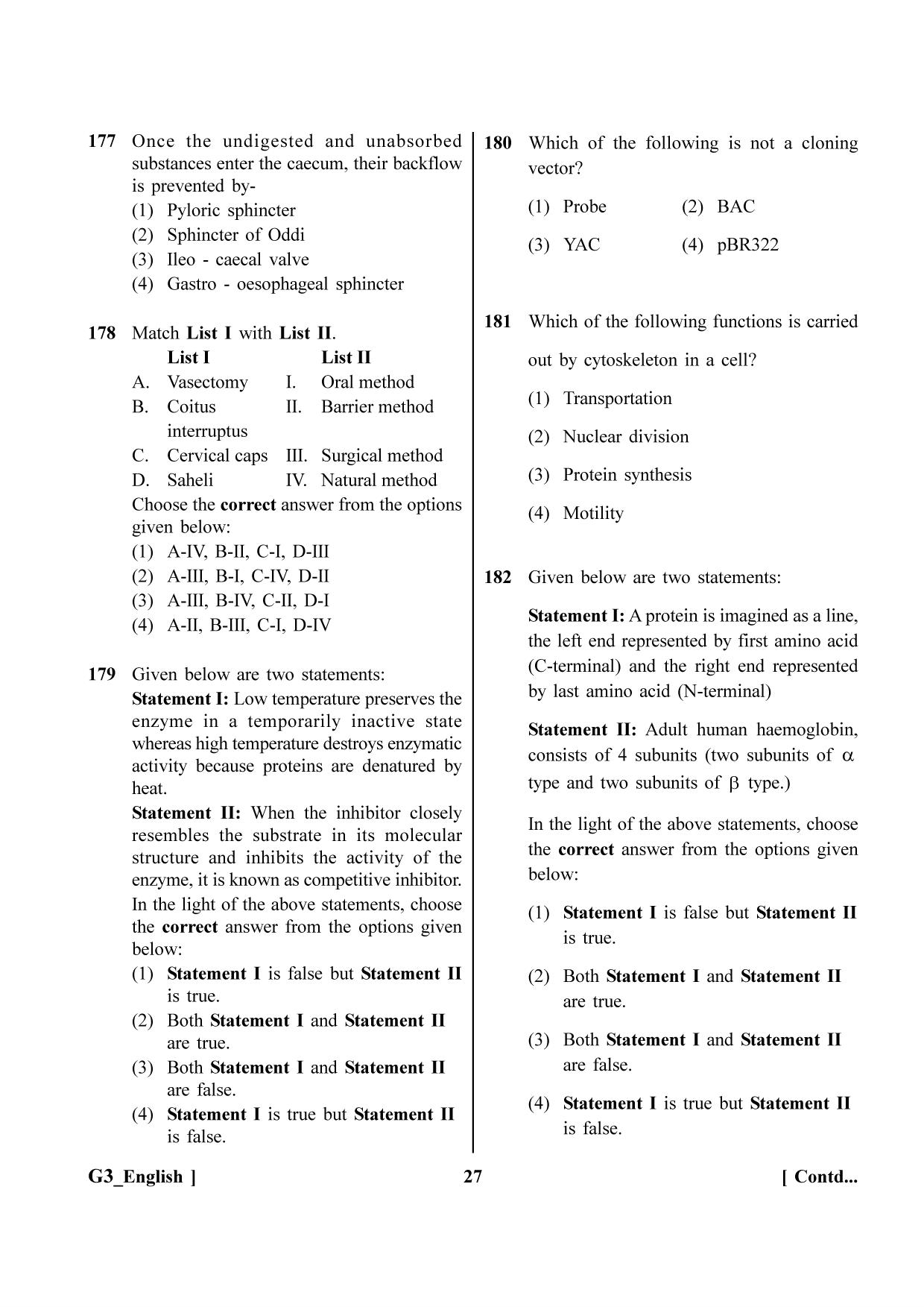 NEET 2023 G3 Question Paper - Page 27