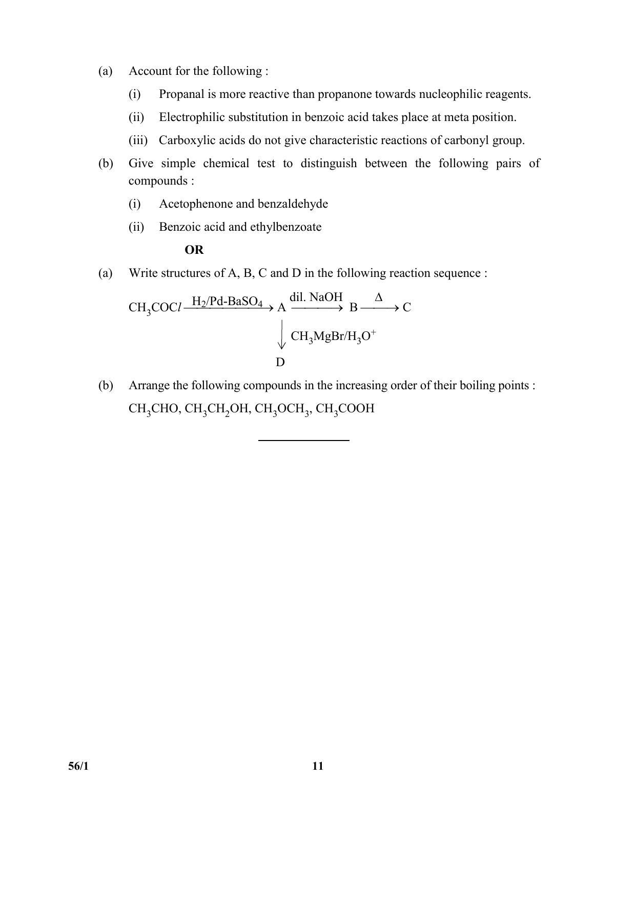 CBSE Class 12 56-1- (Chemistry) 2017-comptt Question Paper - Page 11