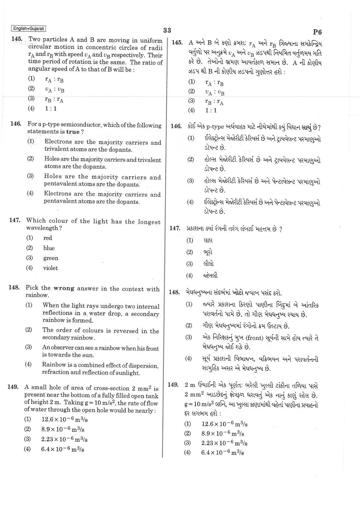 NEET P6 2019 Question Paper - Page 33