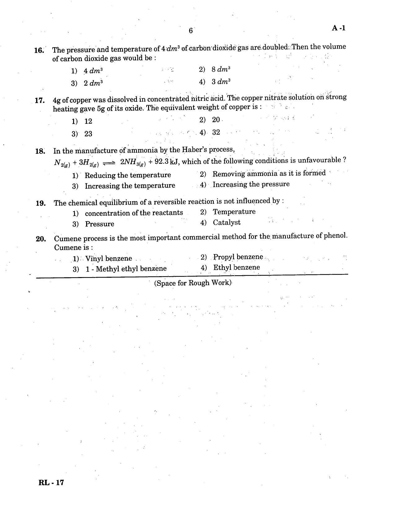 COMEDK UGET 2016 Chemistry Question Paper - Page 4