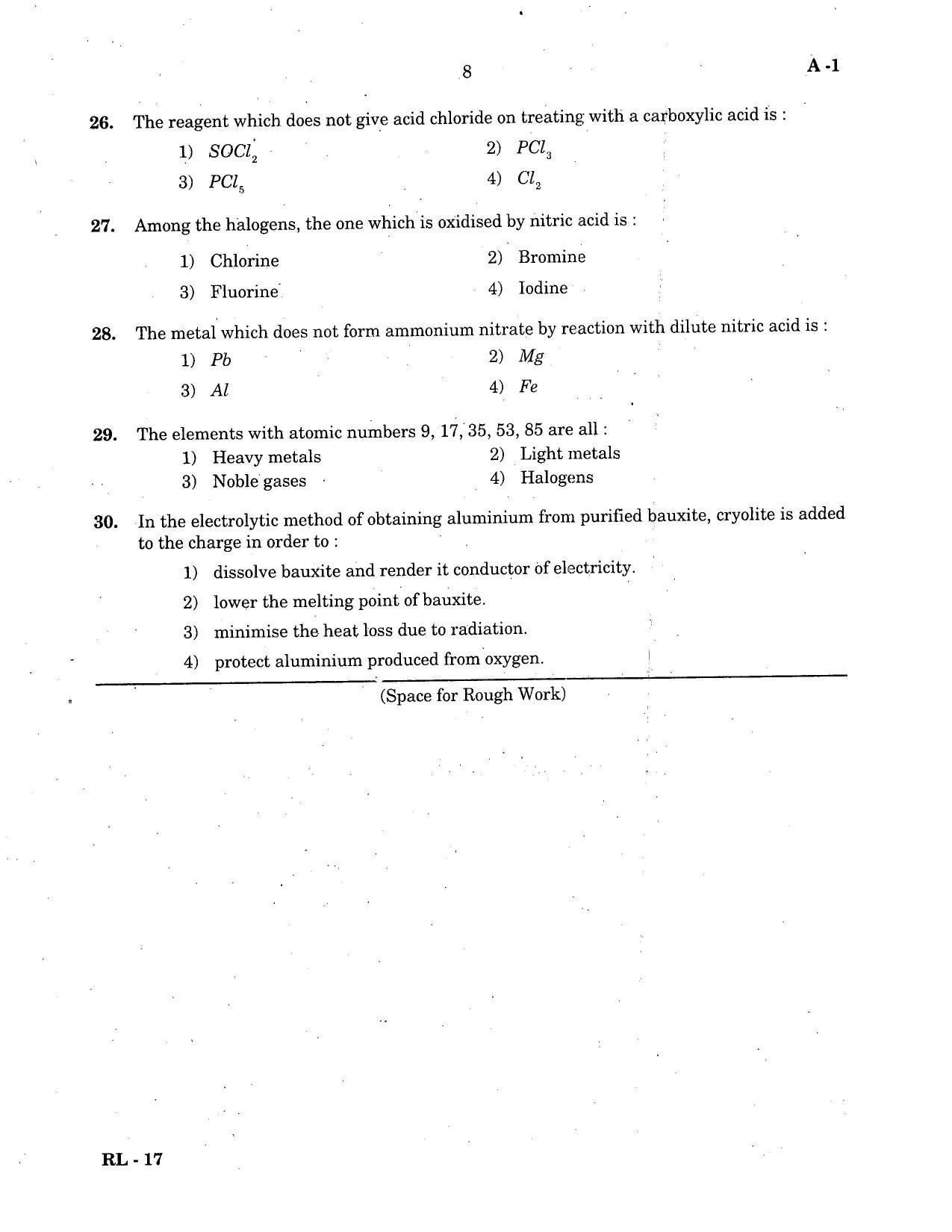 COMEDK UGET 2016 Chemistry Question Paper - Page 6