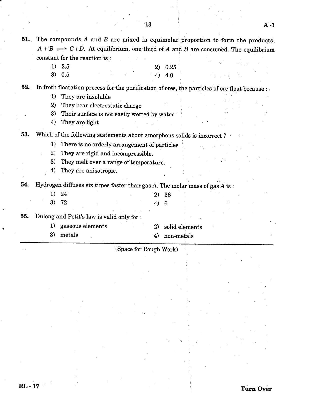 COMEDK UGET 2016 Chemistry Question Paper - Page 11