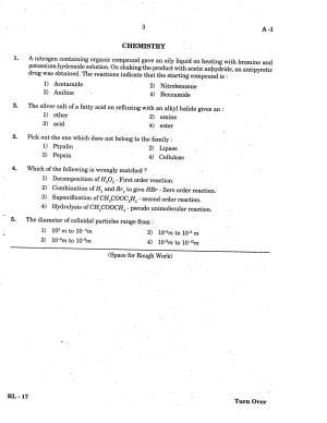 COMEDK UGET 2016 Chemistry Question Paper