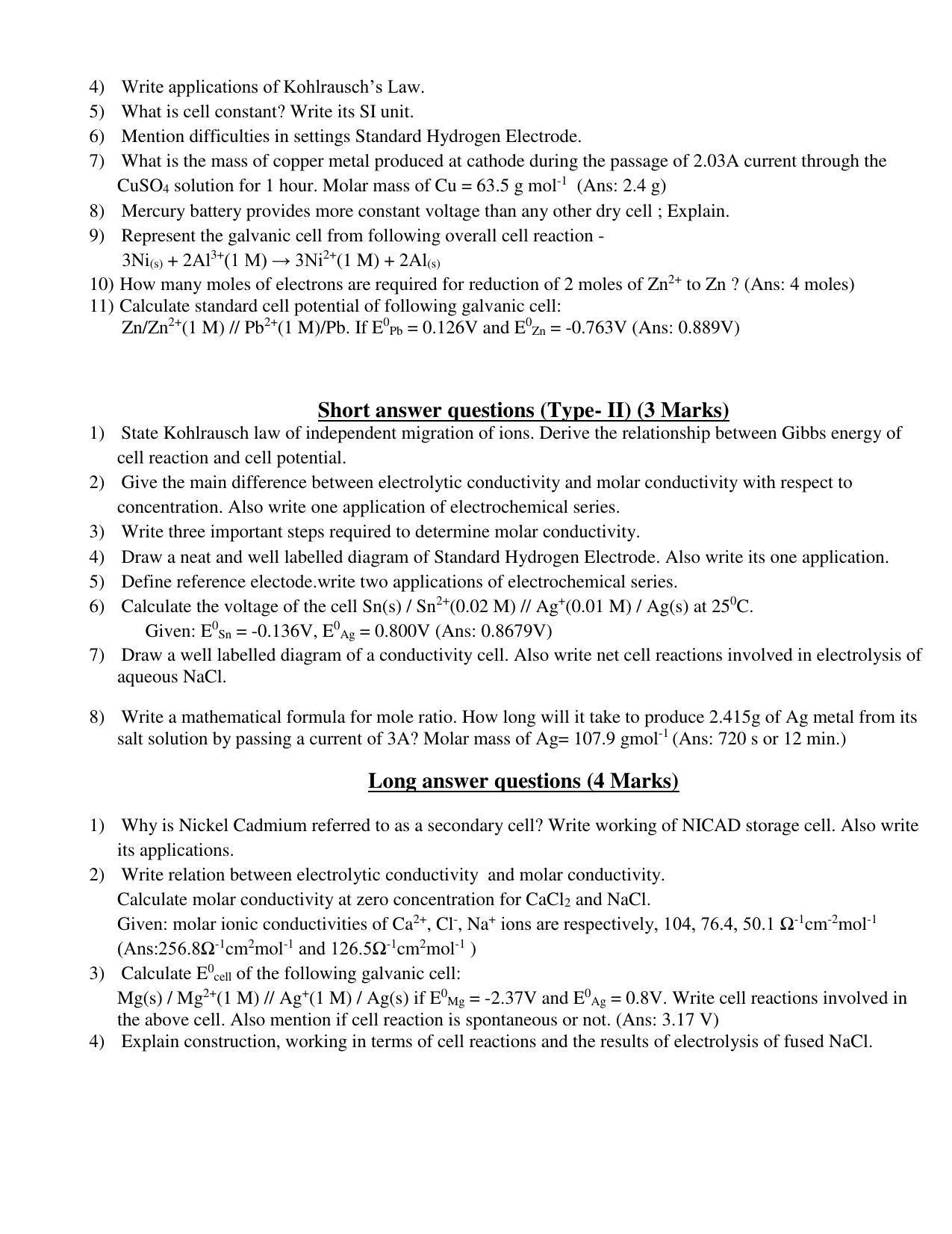 Maharashtra Board Class 12 Chemistry Sample Papers - Page 13