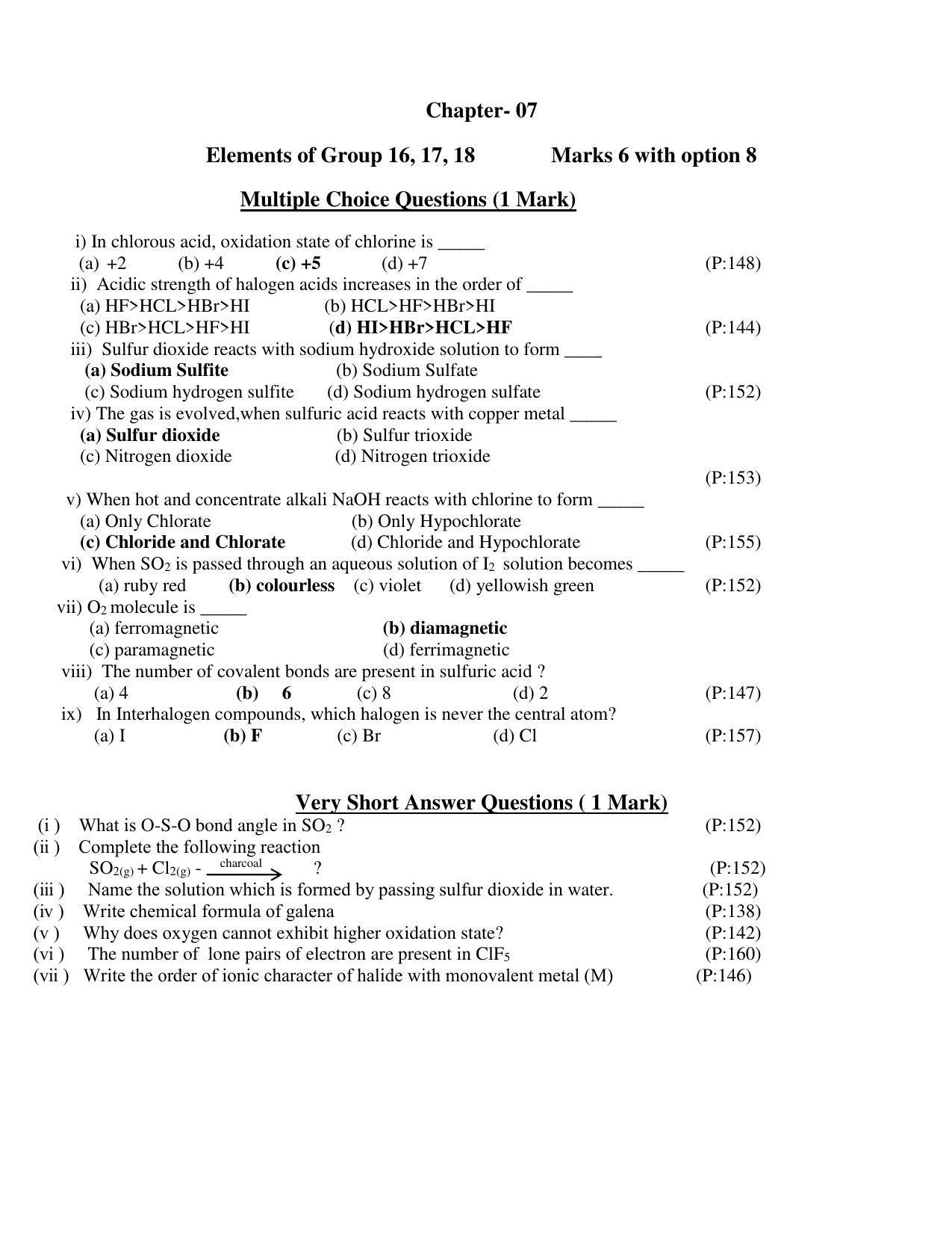 Maharashtra Board Class 12 Chemistry Sample Papers - Page 16