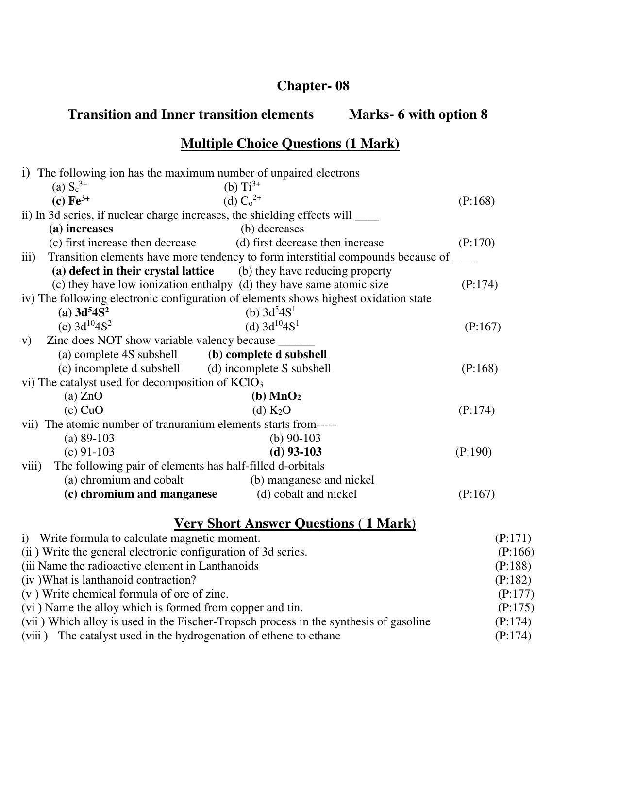Maharashtra Board Class 12 Chemistry Sample Papers - Page 18