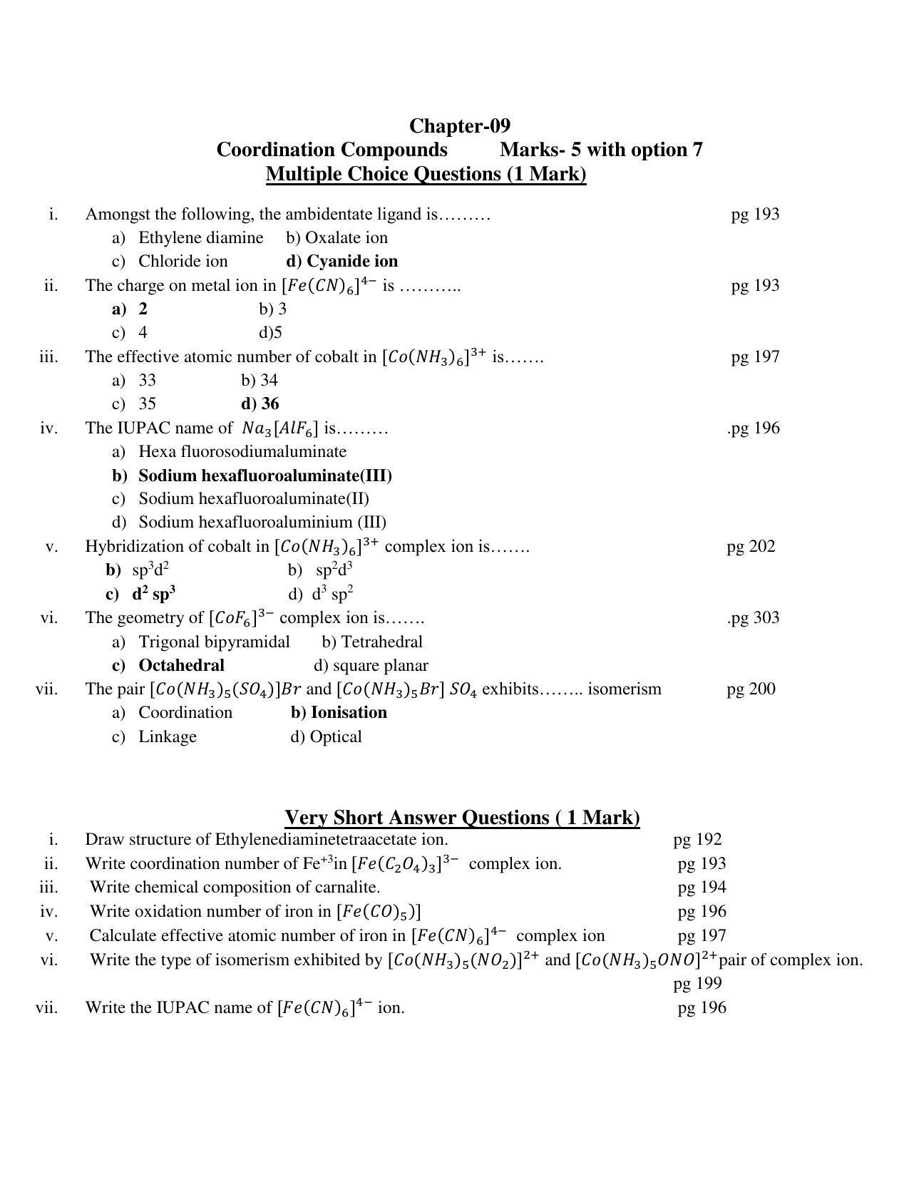 Maharashtra Board Class 12 Chemistry Sample Papers - Page 20