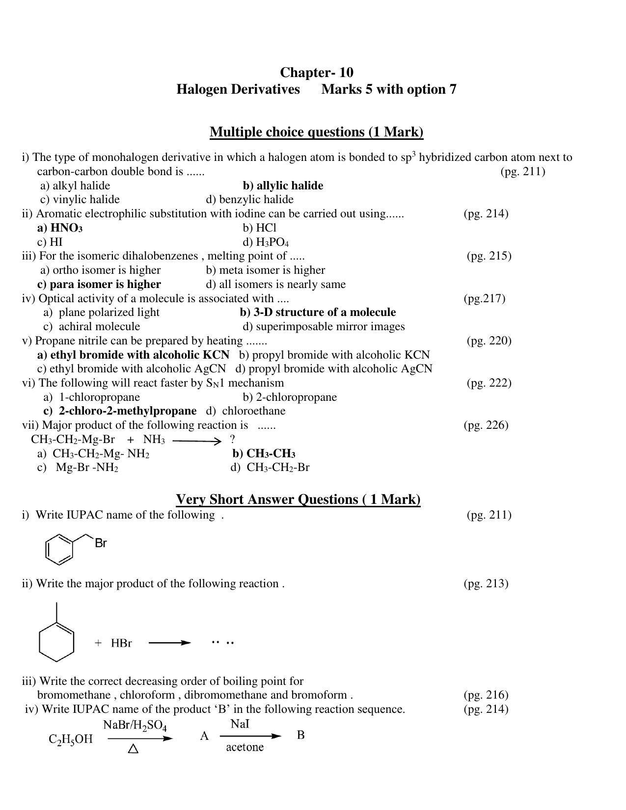 Maharashtra Board Class 12 Chemistry Sample Papers - Page 22