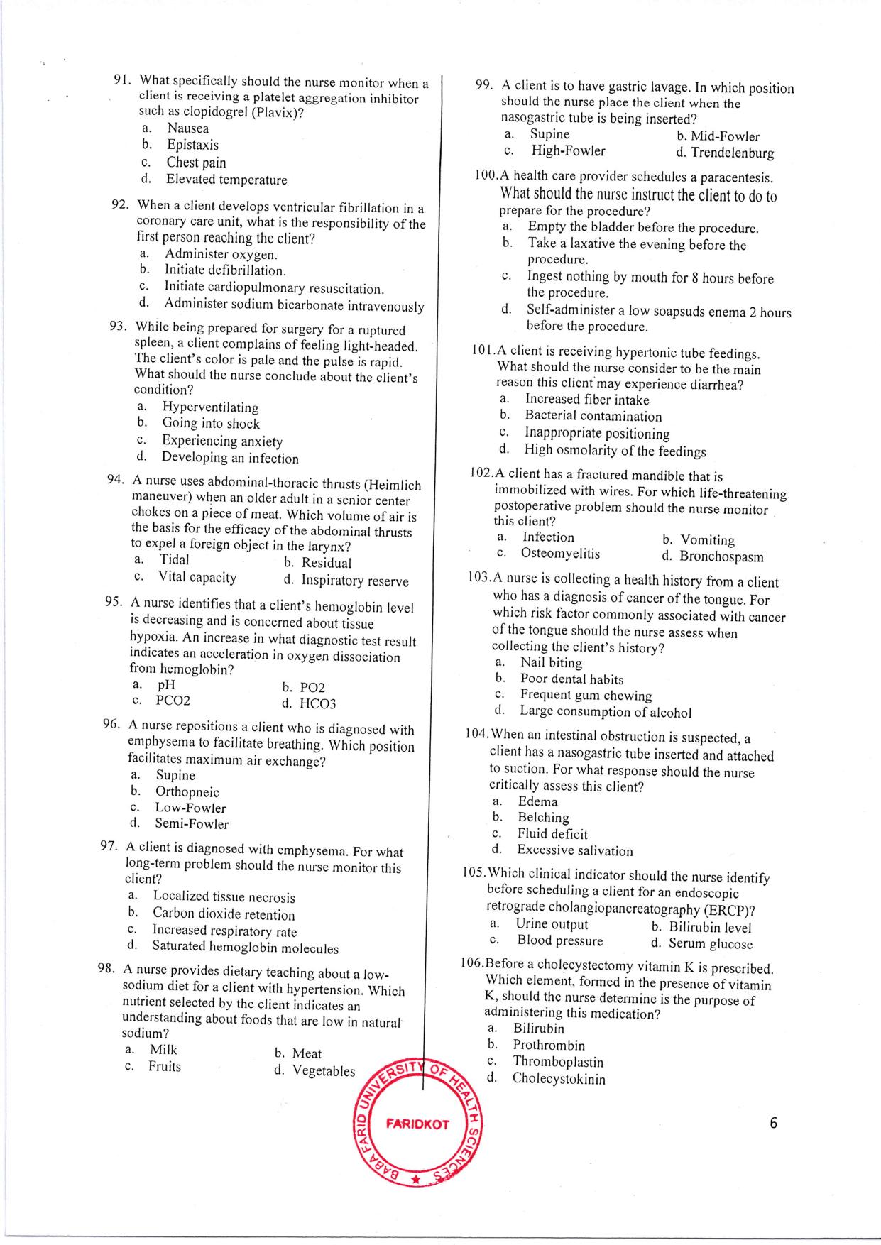 PMNET 2025 Question Paper & Answer Key - Page 6