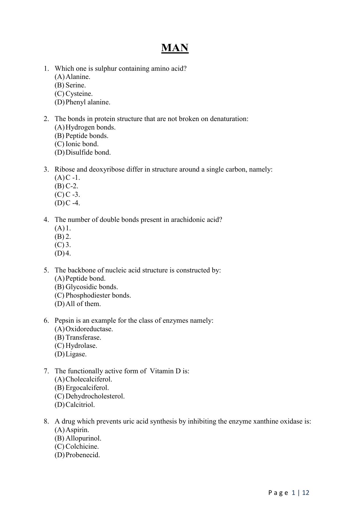WB JEMAS (PG) MAN 2024 Question Paper - Page 3