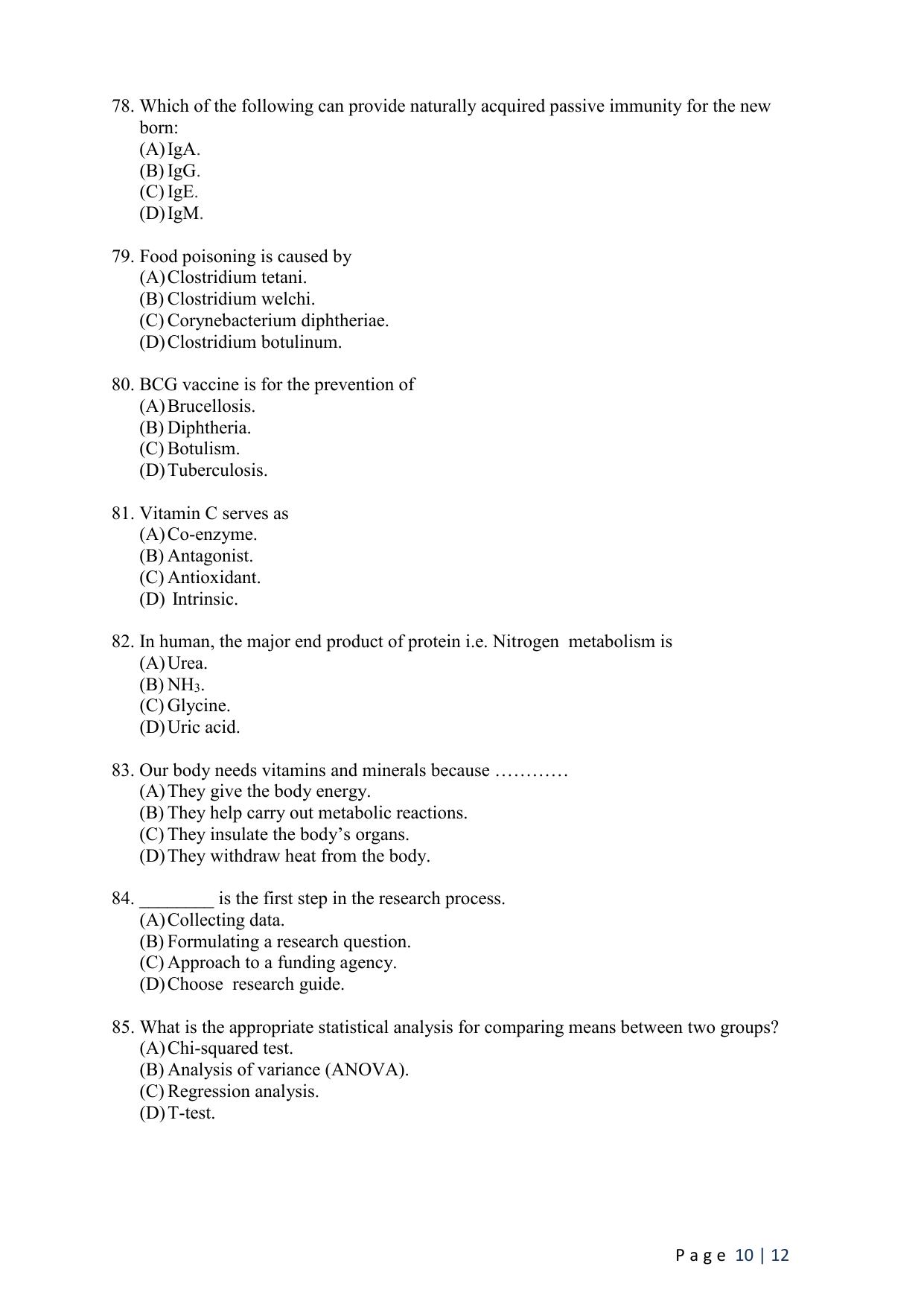 WB JEMAS (PG) MAN 2024 Question Paper - Page 12
