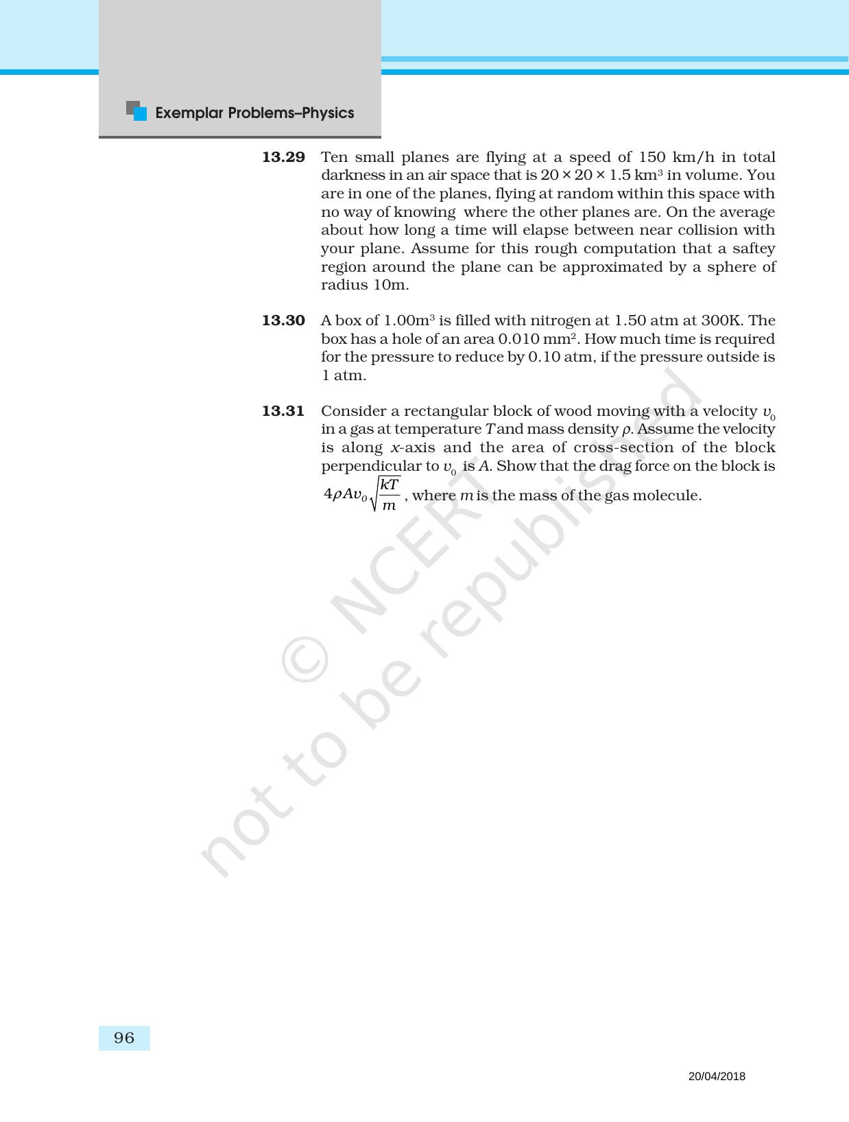 NCERT Exemplar Book for Class 11 Physics: Chapter 12 Kinetic Theory - Page 7