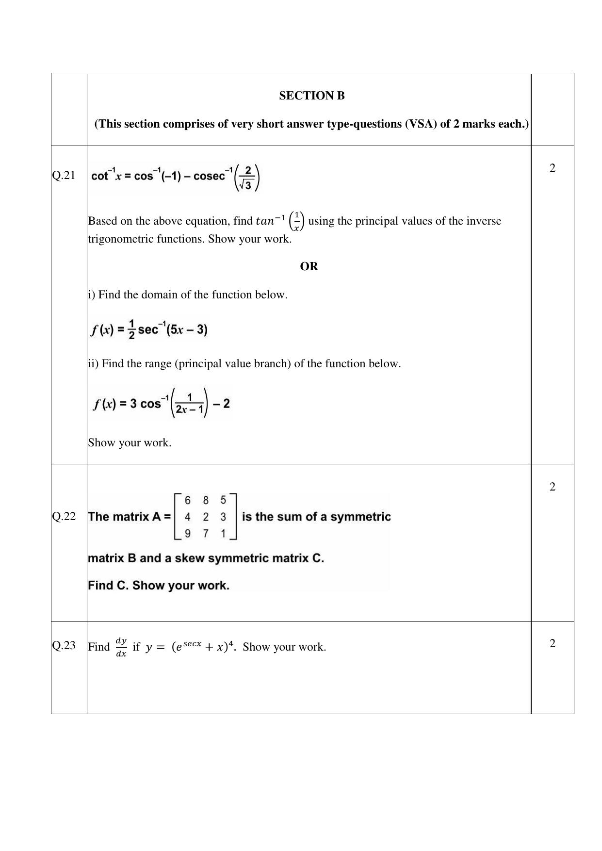 CBSE Class 12 Mathematics Practice Questions 2022-23 - Page 10