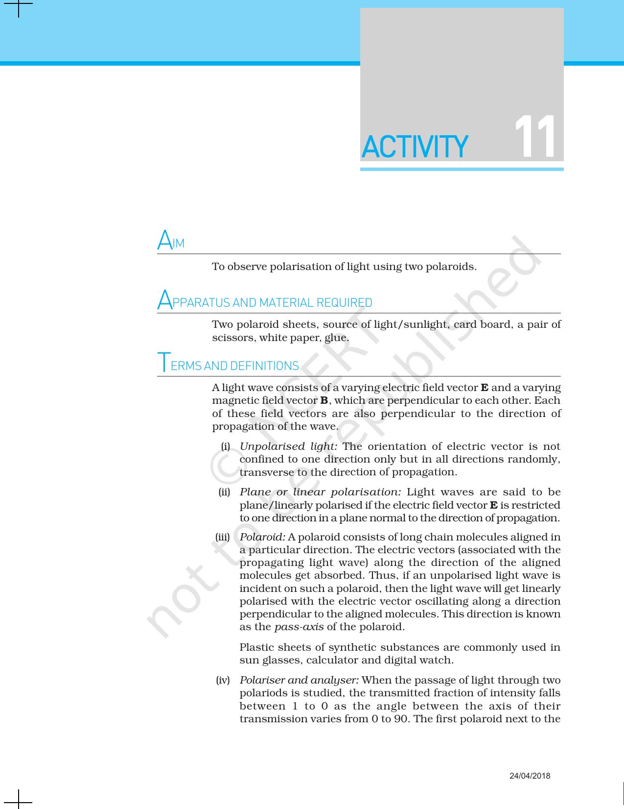 NCERT Laboratory Manuals for Class XII Physics - Activities 7 to 11 - Page 23